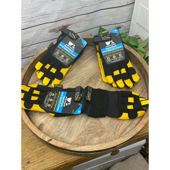3 Pack Wells Lamont HydraHyde Heavy Duty Water Resistant Leather Work Gloves M - Picture 6 of 8